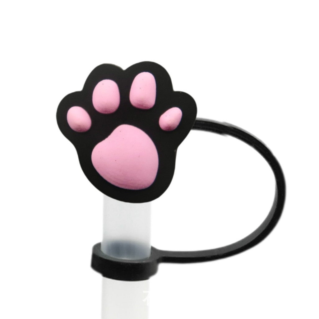 Wholesale 10pcs Paw print straw cover straw cap